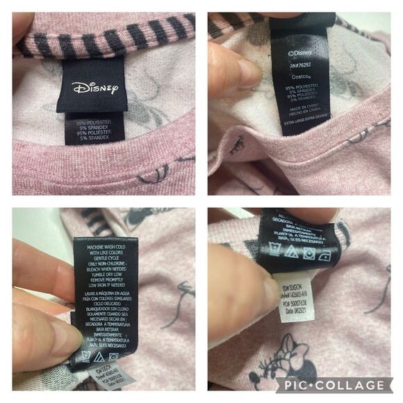 Disney Pajama Loungewear Set Mickey Minnie Mouse Soft Pink Women’s Sz XL - Picture 14 of 16